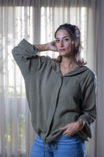 Olive Linen Shirt - Image 3