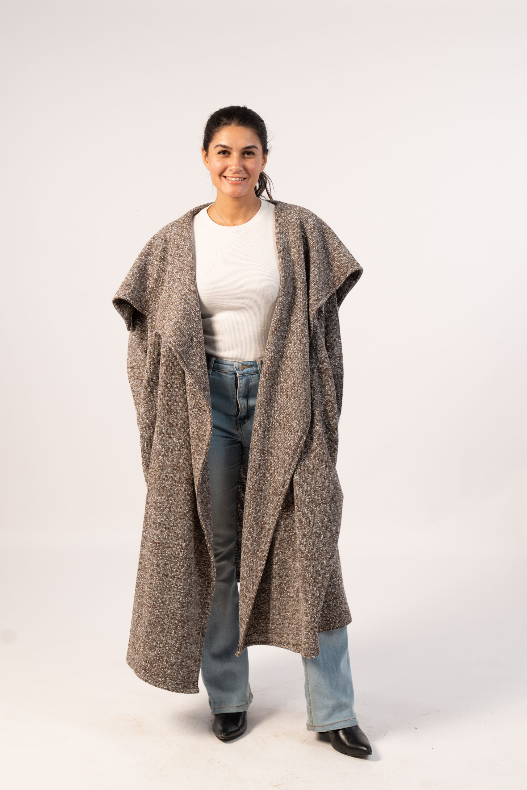 YLW-373 The Eclipse Drape Coat - Image 1