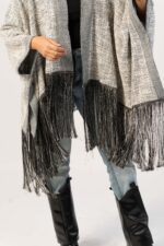 Sparkle Tweed Poncho - Image 2